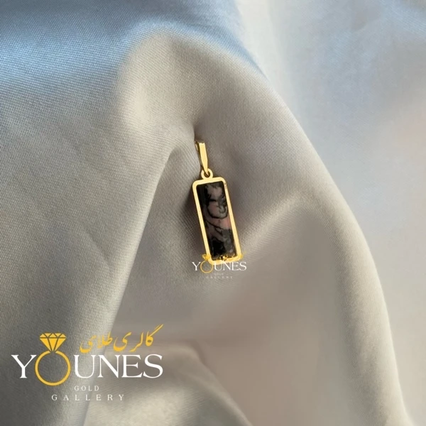 آویز طلا سنگ امیتیست رگه دار